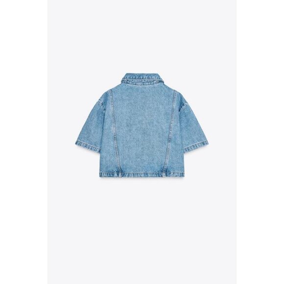 ZARA Z1975 SHORT DENIM SHIRT - Picture 6 of 7